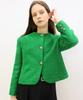 Demi Gnimonic Round Neck Tweed Green Jacket