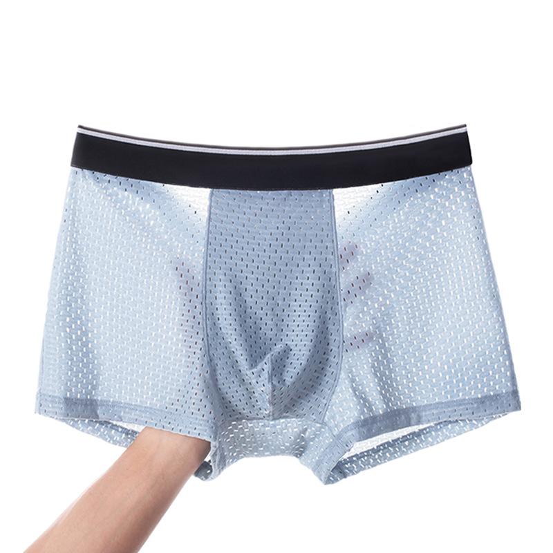Summer Ice Silk Bamboo Fibre Mesh Mesh Sheer Panties Comfortable Breathable Shorts