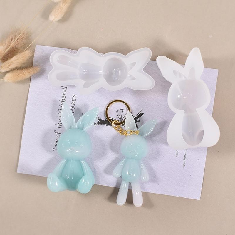 Animal Silicone Molds DIY Resin Casting Molds 3D Cute Rabbit Necklace Pendant Molds for DIY Crafts Jewelry Charm Molds