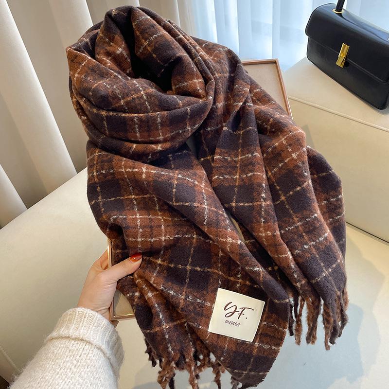 2023 Retro Grün Damen Imitatkashmir Dick Schal & Stola - Neujahr Weihnachts Kollektion