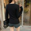 La Chapelle Women's Minimalist Solid Long-Sleeve T-Shirt