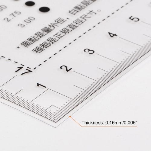 uxcell High-Precision SEC Size Estimation Chart, 27x17cm, Transparency Defect Detection Film Ruler for Measuring Diameter Area and Line Width Defects