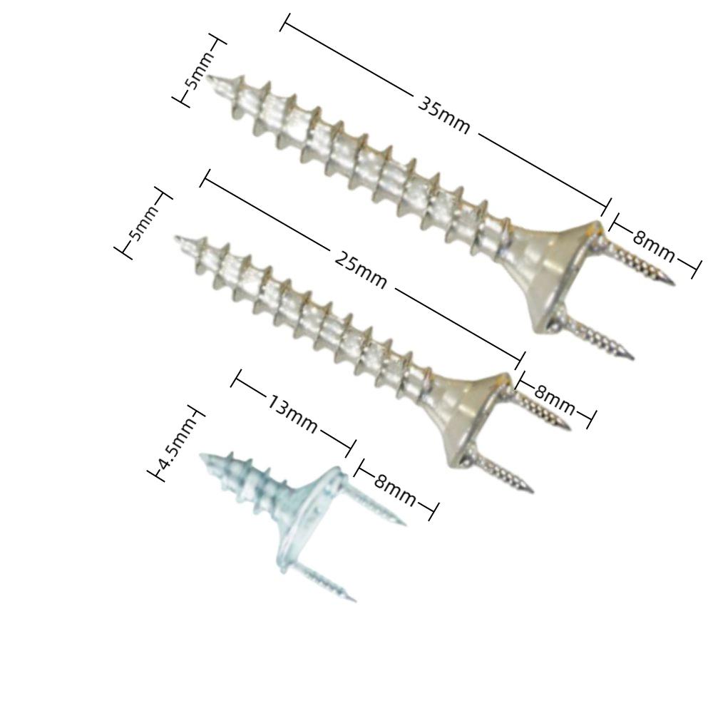 50PCS Double Headed Steel Galvanized Nail Sturdy Invisible Headless Nail with Accessories Sheep Horn Nail Decoration Work