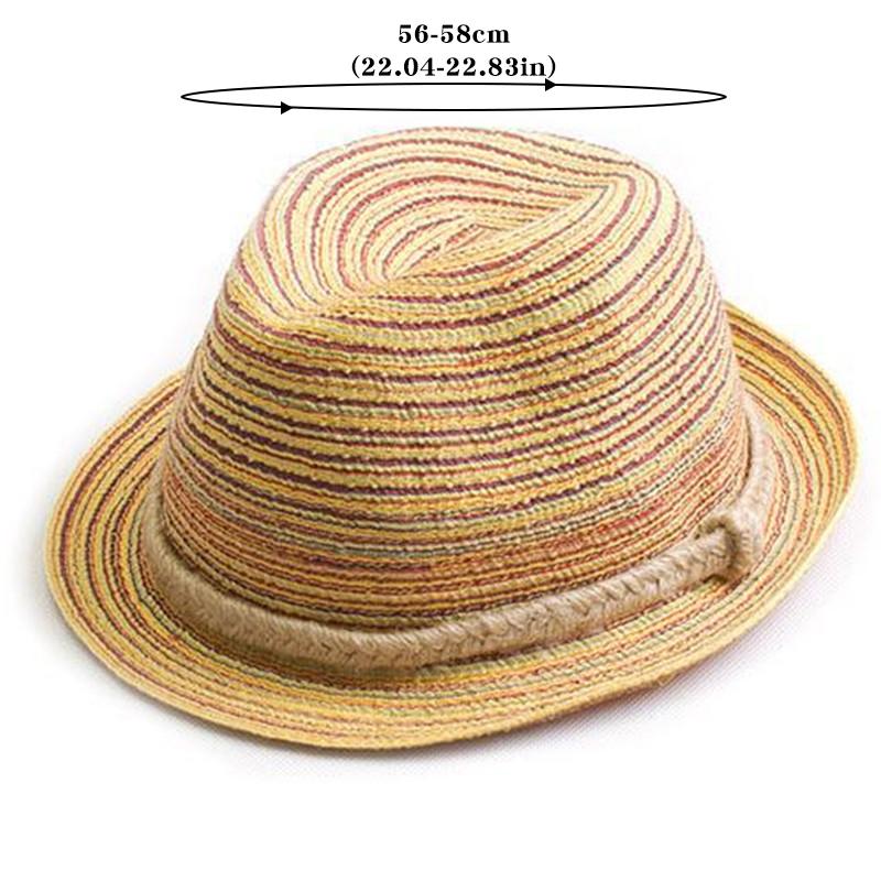 

Bohemian Style Summer Braide Hat Women Lady Fashion Colored Fishermen Panama Sunscreen Cap Casual Beach Travel Cowboy Basin Hats 56-58cm