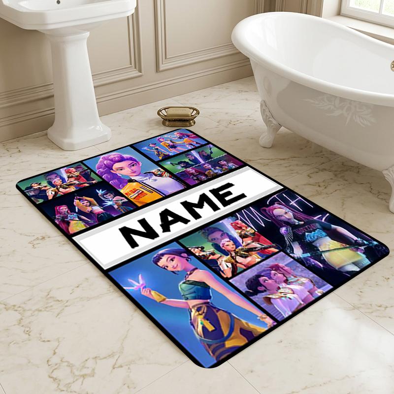 Custom Name Fantasy Heroes Living Room Non-Slip Area Rug Soft Carpet for Bedroom Kids Playroom Sofa Office Home Decor Doormat