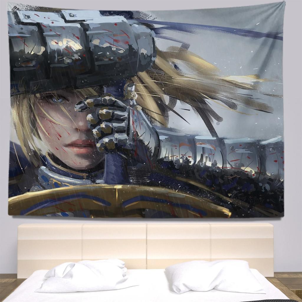 Cartoon Character Illustration Style Decorative Tapestry Home Wall Decoration Office Living Room Tapestry