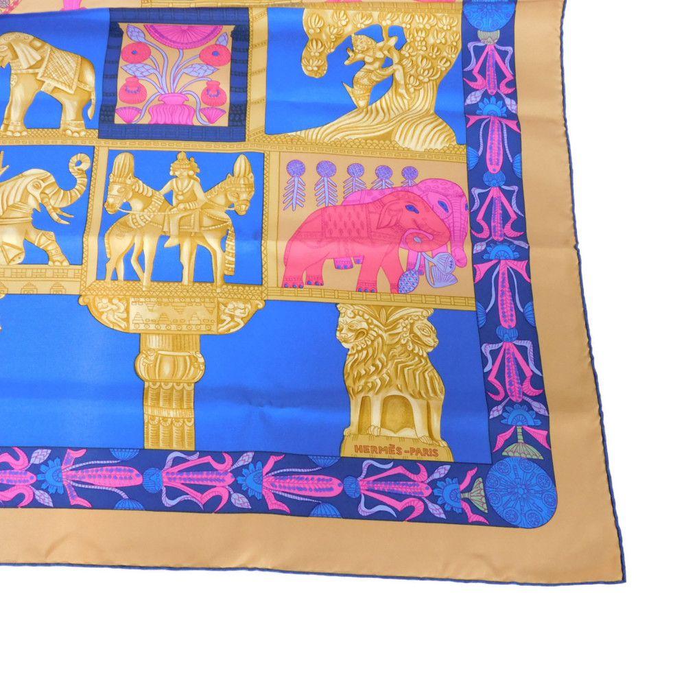 Used TORANA 9212 Carre 90 7955 Torana, ancient Indian Maurya dynasty, purple, pink, multicolored pylon silk blue,