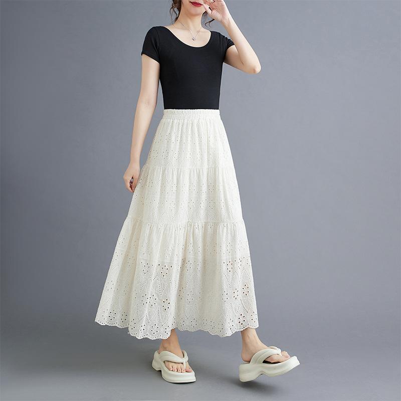 Women's Summer Openwork Embroidered Skirt