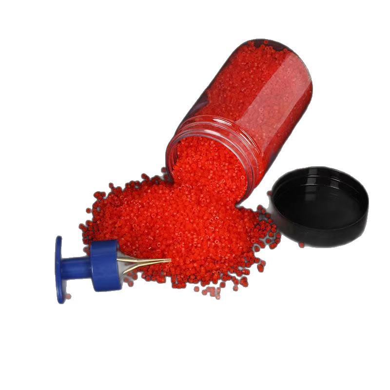 Red Worm Fishing Bait Bucket with Rubber Bands and Quick Clip Binder