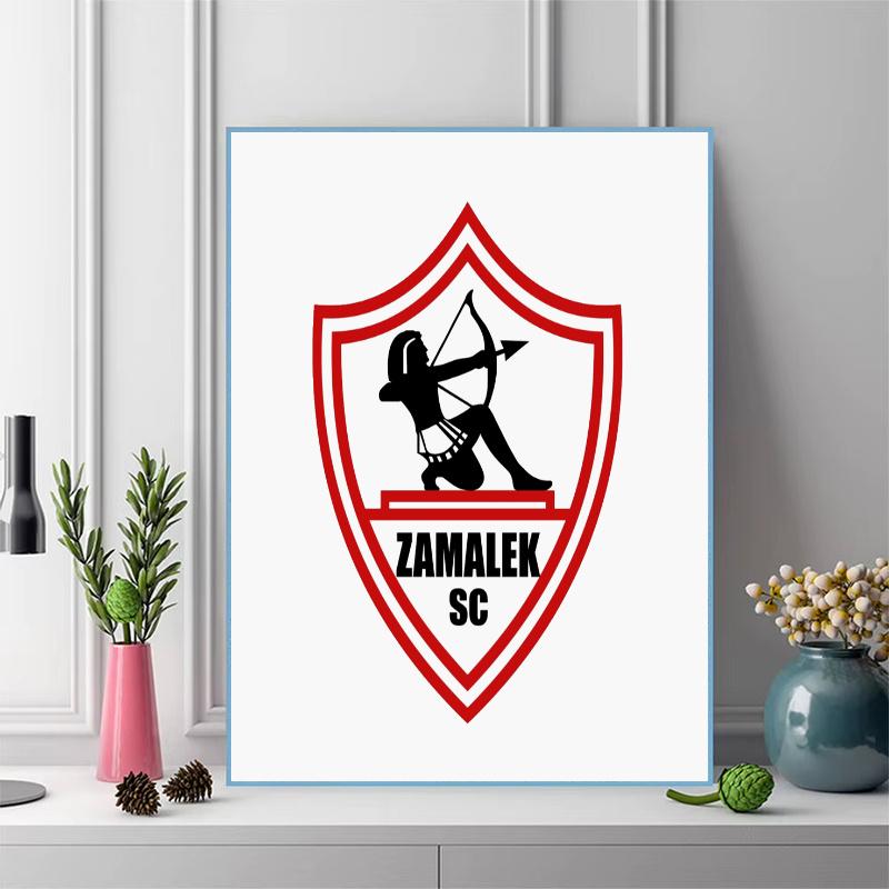 Zamalek SC logo Pattern  3pcs 100% Round Full Drill 5D DIY Diamond Painting Embroidery Cross Stitch Rhinestone Décor