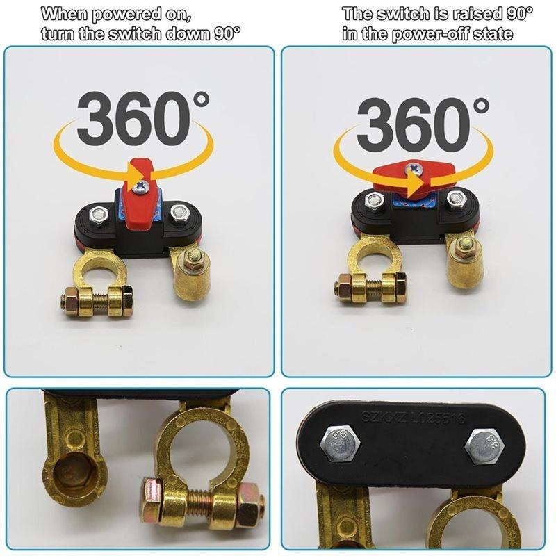 For Car Battery Disconnect Switch Power Cut-Off Breaker 12V-24V Adjustable Pure Copper Smart For Car Truck Boat Rv