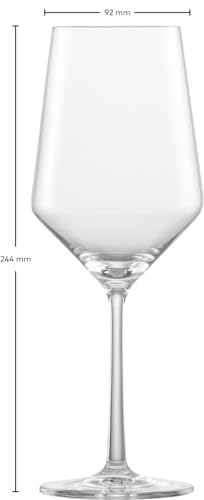 ZWIESEL GLAS Pure Wine Glasses for Red Wine (Bordeaux), Cabernet, Pair, Machine-Made (m122315)