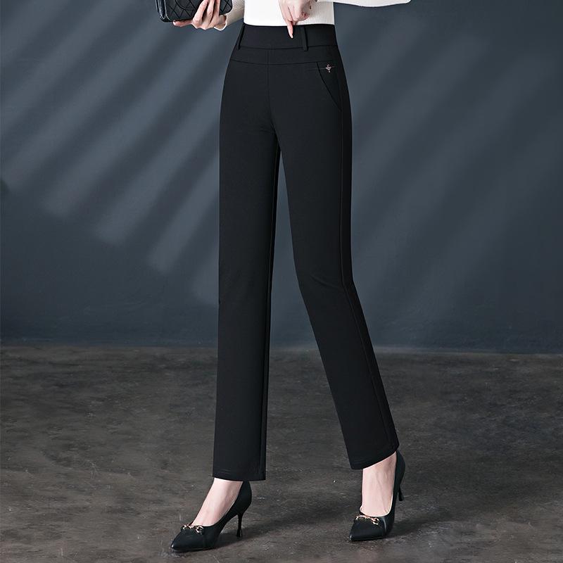 

Jinbao Women s Autumn High-Waist Cotton Casual Straight Leg Pants for Middle-Aged and Elderly Moms, Plus Size Leggings. L чёрный