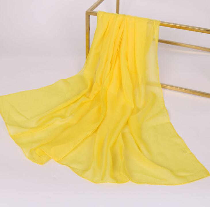 Luxury Chiffon Silk Scarf Spring Summer Scarf Women Head Scarf Beach Shawls Bandana Headband Muslim Hijabs Black Scarf/Scarves