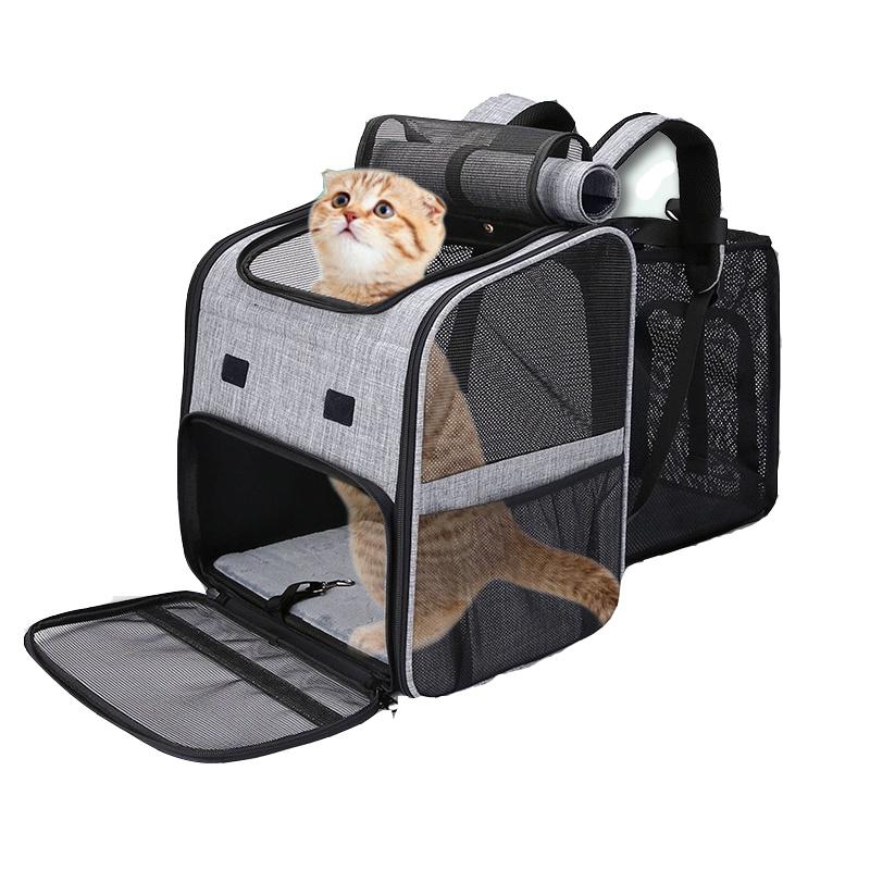 Foldable Pet Travel Bag Puppy High Quality Expendable Big Space Cats Carrier Backpack Breathable Dog Reflective Outdoor Carrying