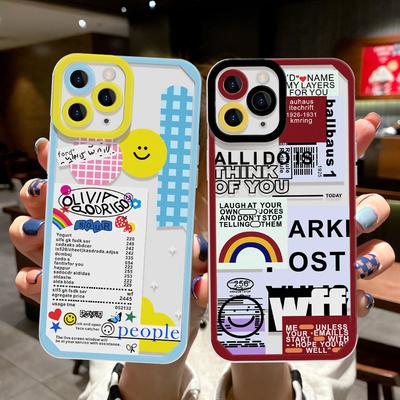Cute Cartoon Smile Clear Phone Case For Iphone 13 Pro Case Fundas For Iphone 11 12 Pro Xs Max Xr 7 8 Plus Soft Shockproof Cover