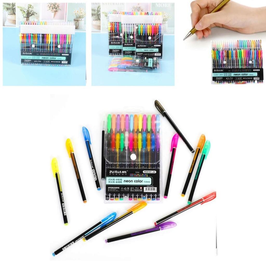 Basic Color Marker Set With 48 Fluorescent Pens For Students Art Projects And Doodle Creation