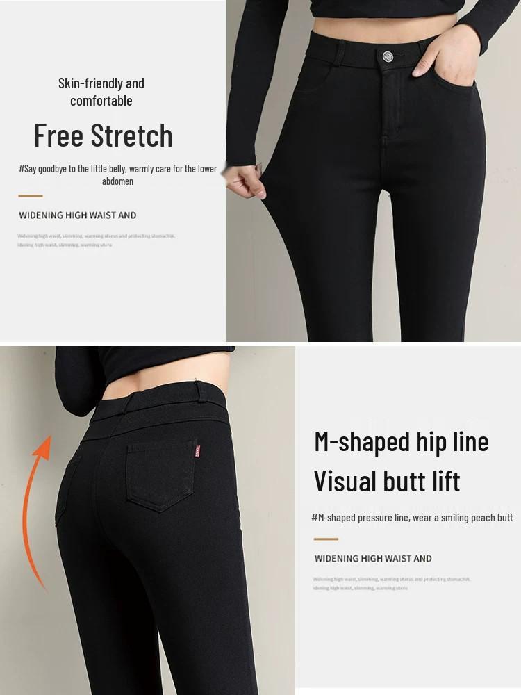 Women's Fleece-Lined High-Waisted Leggings: Yoga Pants for Spring & Autumn, 2025 Style, Tight Pencil Fit.