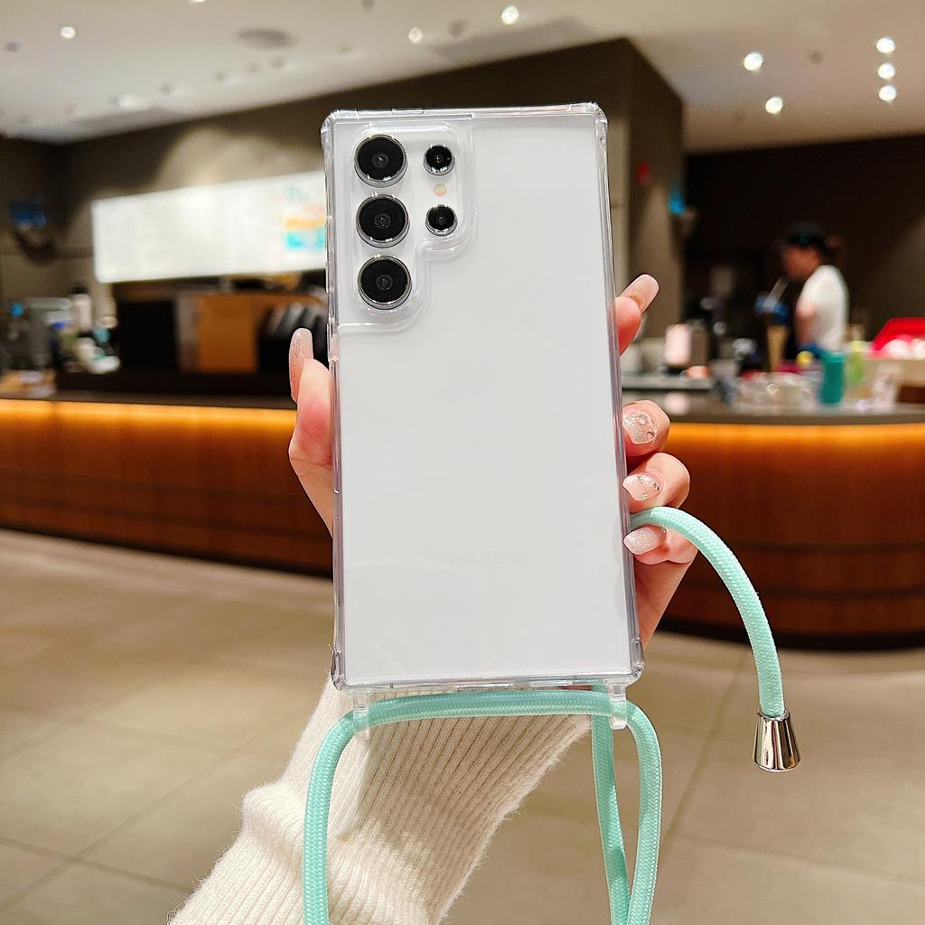 Husă Lanyard Colier Crossbody Transparentă Pentru Samsung S25 S24 S23 S22 Plus Ultra FE A55 A35 A25 A15 A54 A34 Husă Rezistentă la Șocuri