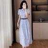 (original Practice + Belt) French Temperament Shirt Long Skirt New Women's Summer High Sense This Year