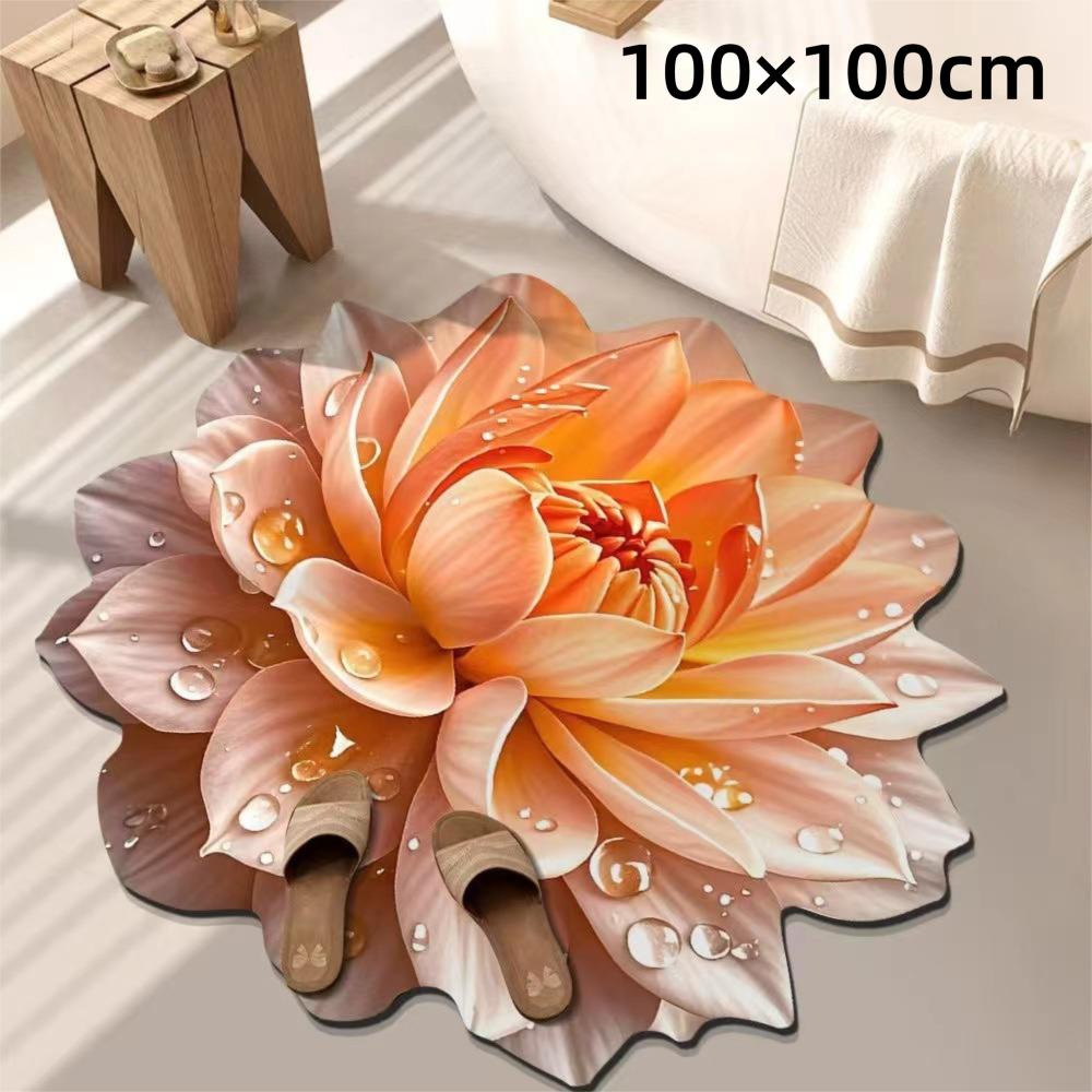 Special-shaped Flower Carpet 60/100cm Bathroom Floor Mats  for Living Room Tea Table Bedside
