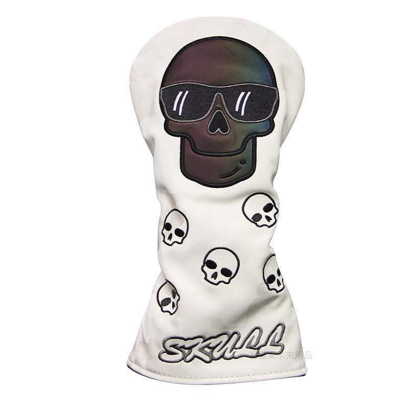 Waterproof Embroidered Skull Golf Club Head Cover - 3 Colors