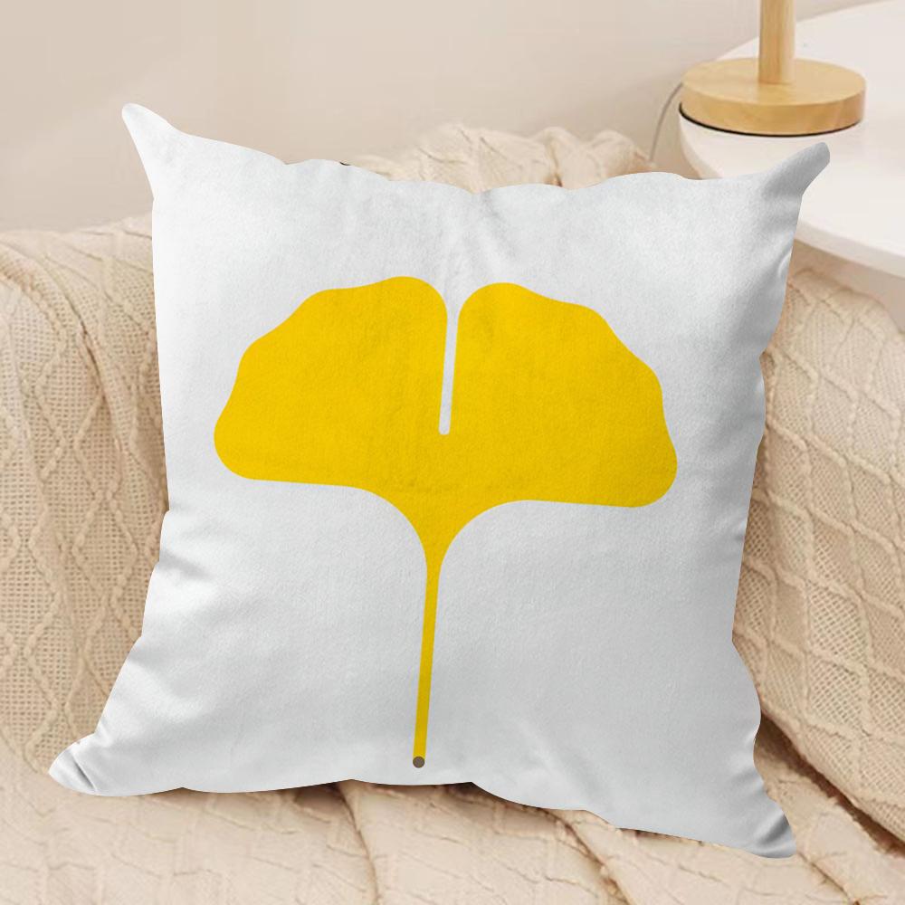 Simple Flower Art Cushion Cover Silky Short Plush Double-Sided Printed Pillow Case for Sofa All Seasons Home Decor Gift