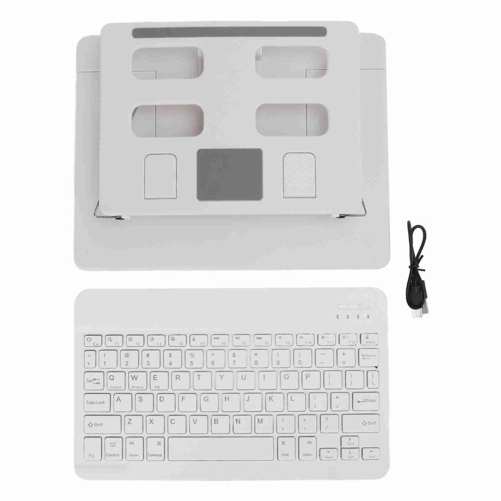 Tablet Rotating Stand Multifunctional Folding Height Adjustable Tablet Holder with BT Keyboard for