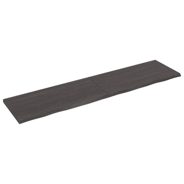 VidaXL Dark Grey Desk Top 200x50x4 Cm Treated Oak Wood 3156460