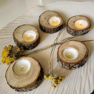 2 Stück Teelichthalter aus Holz – bezaubernde Dankeschön-Geschenke, perfekt als Hochzeitsgeschenk, ideales rustikales Dekorationsstück und Party-Dekorationsgeschenk