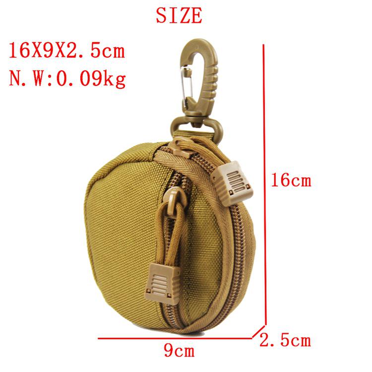 EDC Outdoor 1000D Key & Coin Pouch - Hook for Earphones and Cables