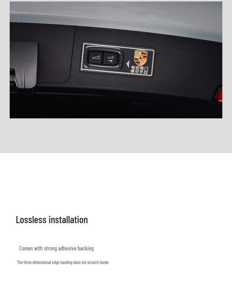 Porsche Elektrische Heckklappe Warnaufkleber