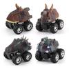 6Pcs Pack - Boy Racing Dinosaur Toy Shatter-resistant Dinosaur Pull Back Car Simulation Tyrannosaurus Triceratops Model Off-road Vehicle