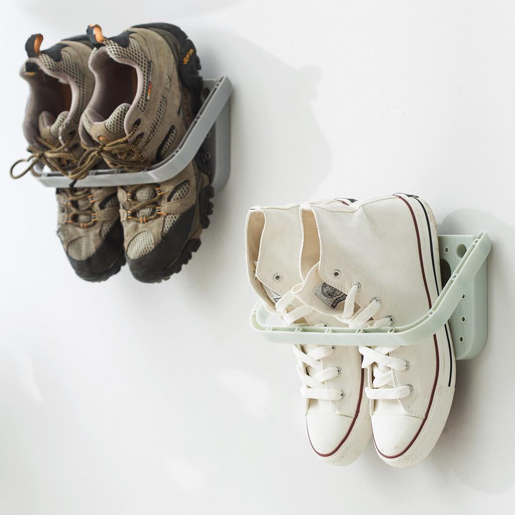 Wall Mounted Shoe Rack for Entryway Space Saving Folding Plastic Shoe Storage Organizer For Bathroom