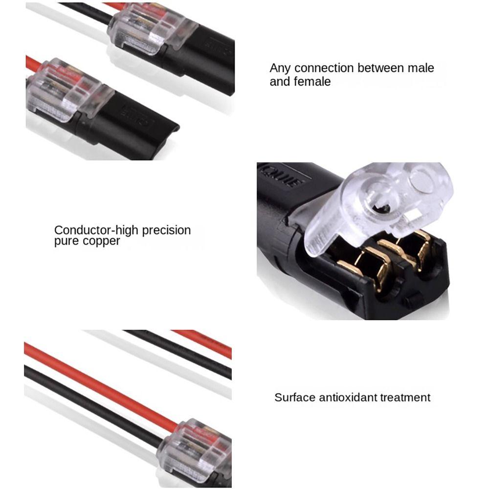 With Locking Buckle Quick Terminal Block 2Pin Wire Connector Small Wiring Connector Electrical