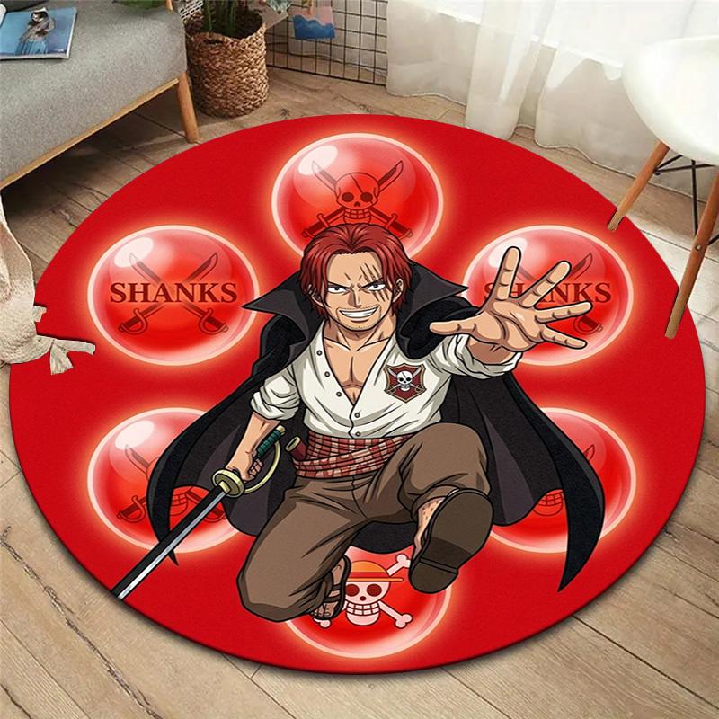 One Piece Poster Round Area Rug Carpet Rug For Living Room Bedroom Sofa Playroom Decor Nonslip Floor Mat