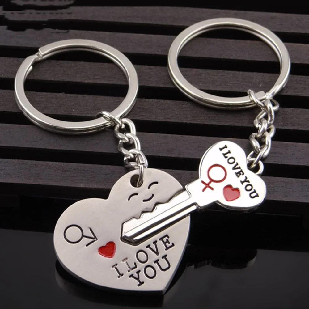 Creative Couple Keychain One Arrow Piercing Heart Shaped Keyring Backpack Car Pendant For Women Men Anniversary Birthday Gift