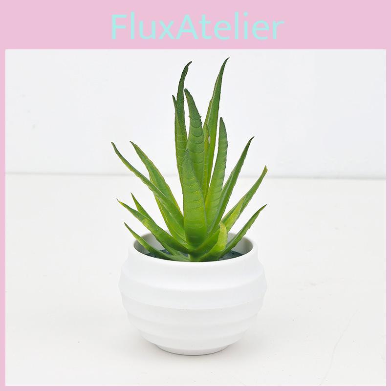 Succulent Aloe Vera Fake Green Potted Plant For Desktop Decoration And Gift Idea