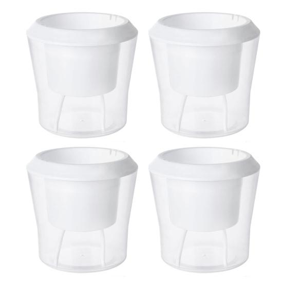 Self Watering Plant Pots Indoor Plants Planter with Reservoir Clear Plastic Round Flower Pot with Wick Ropes for Succulents Herbs Flowers Office Home