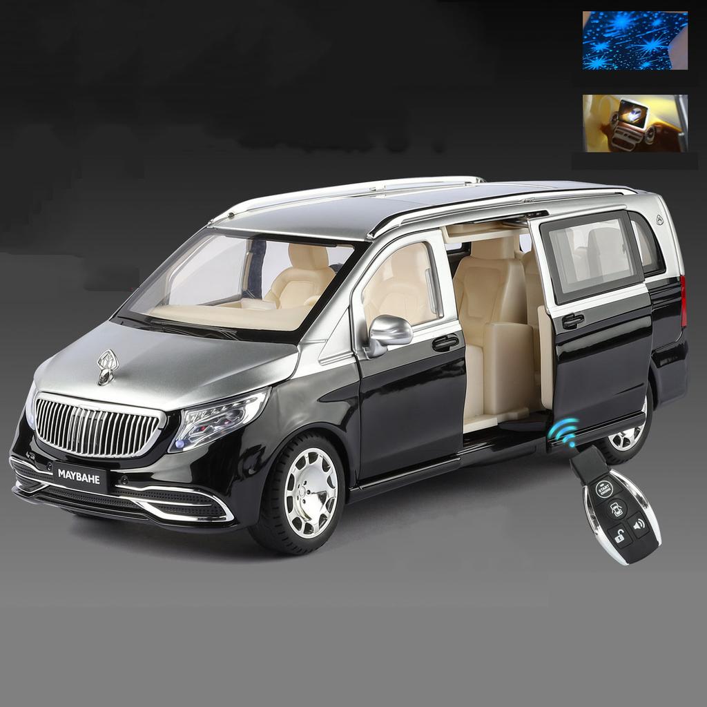 AAYS1 Key Control 1:24 Maybachs VITO VS680 MPV Alloy Luxy Car Model Diecasts Metal Vehicles Car Model Simulation Sound Light Kids Gift