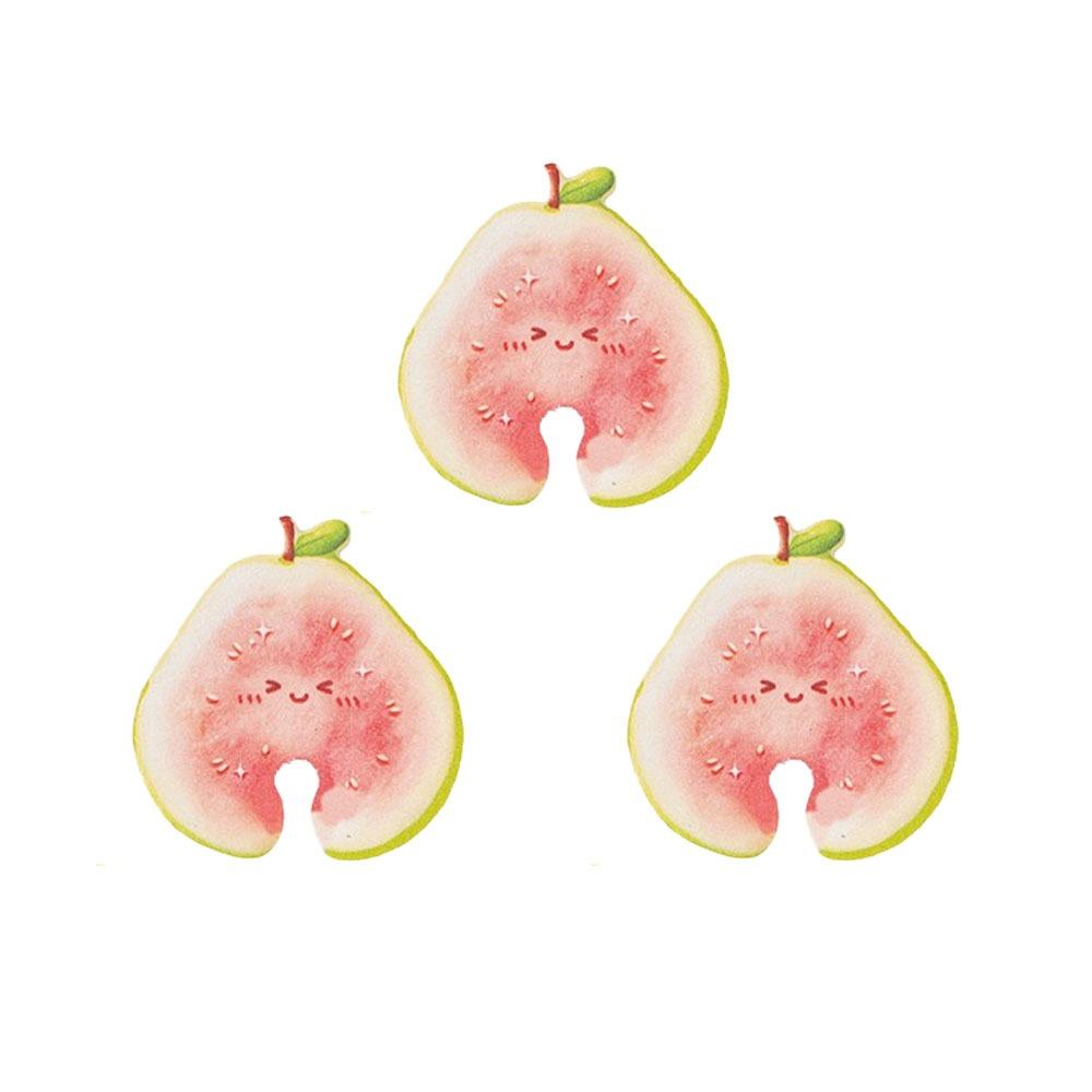 3Pcs Dual-Sided Fruit Shaped Cleaning Sponge Quick Dry Cute Fruit Dish Scrubber Household