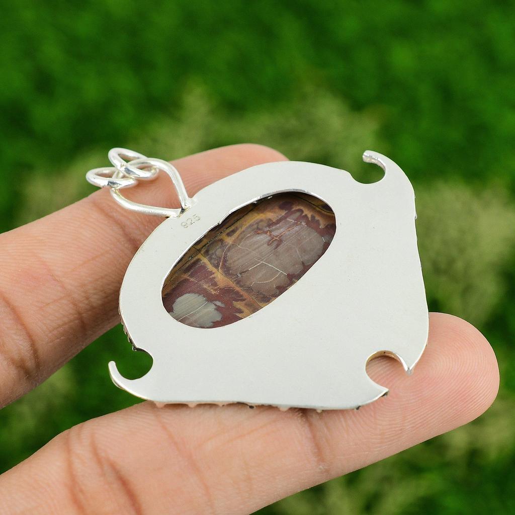 Daughters Day Sale Sterling Silver Oval Noreena Jasper Gemstone Bezel Pendant