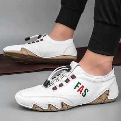 Men's Plus Size Casual Leather Moccasins: Spring/Summer British Style In Cowhide