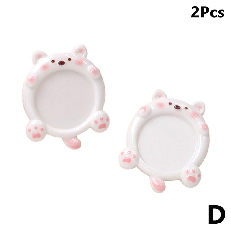 2Pcs Cute Resin Paint Palette Nail Art Palette Nail Art Display Stand Mini Portable Tone Nail Tools Art Supplies Decorative