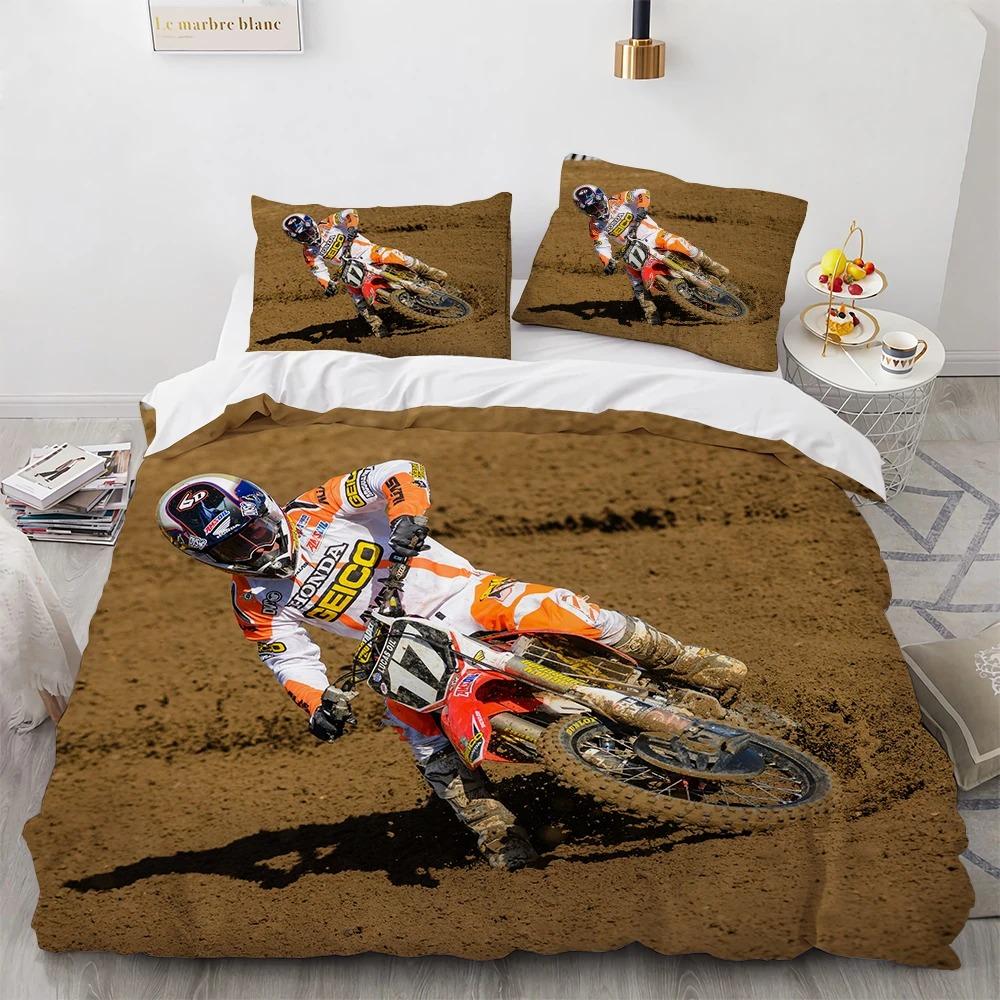 Motocross Gaming Cross-Country Motorcycle Bedding Set Bedroom Soft Modern Bedspreads Comefortable Duvet Cover Quilt Pillowcase