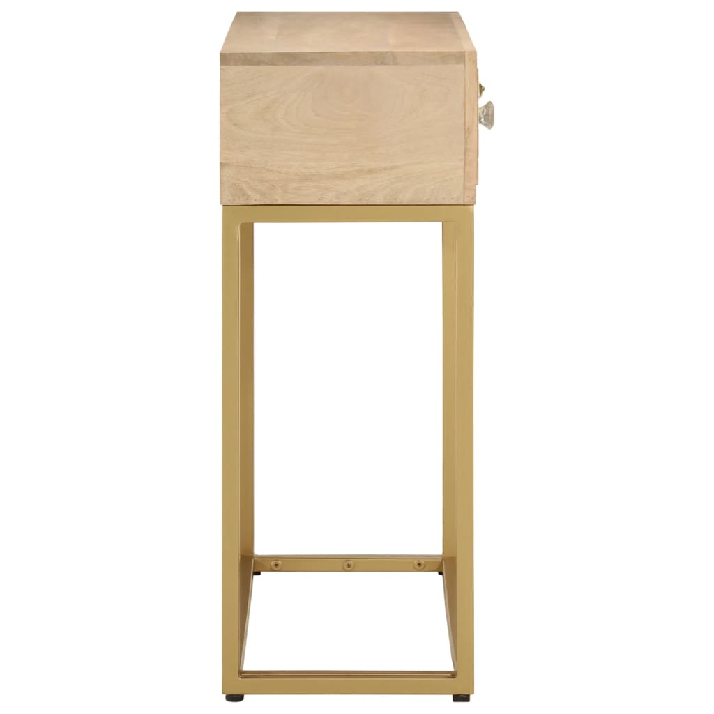 Console Table 90x30x76 cm Solid Mango Wood and Iron