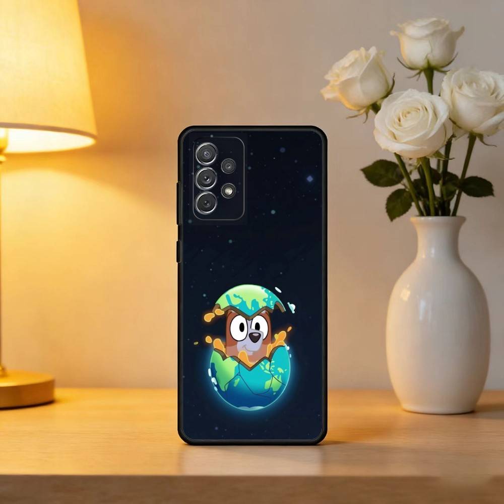 Cartoon B-Bingo DOG Phone Case For Samsung Galaxy A73,A72,A71,A70,A53,A52,A51,Soft Silicone Black Cover