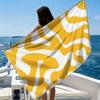 Yellow Abstract Blobs Beach Towel Ultra-fine Fiber Quick Drying Absorbent Beach Swimming Vacationvacation Essentials Gifts