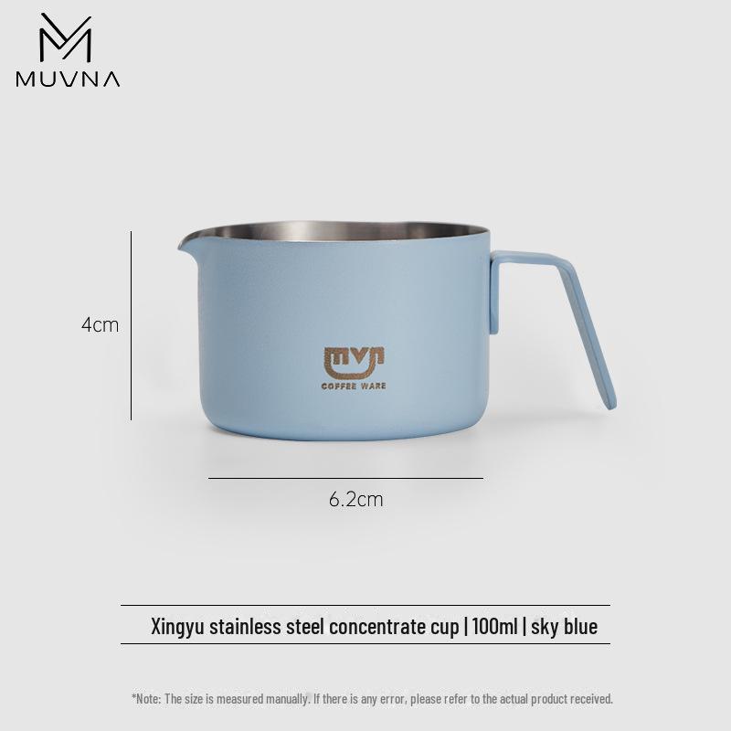 MUVNA Murwina Italian Xingyu Stainless Steel Espresso Cup, 100ml with Scale.
