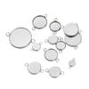 20pcs/lot Stainless Steel Cabochon Cameo Base Settings 6-25mm Necklace Bracelets Pendants Tray For Diy Necklace Jewelry Making